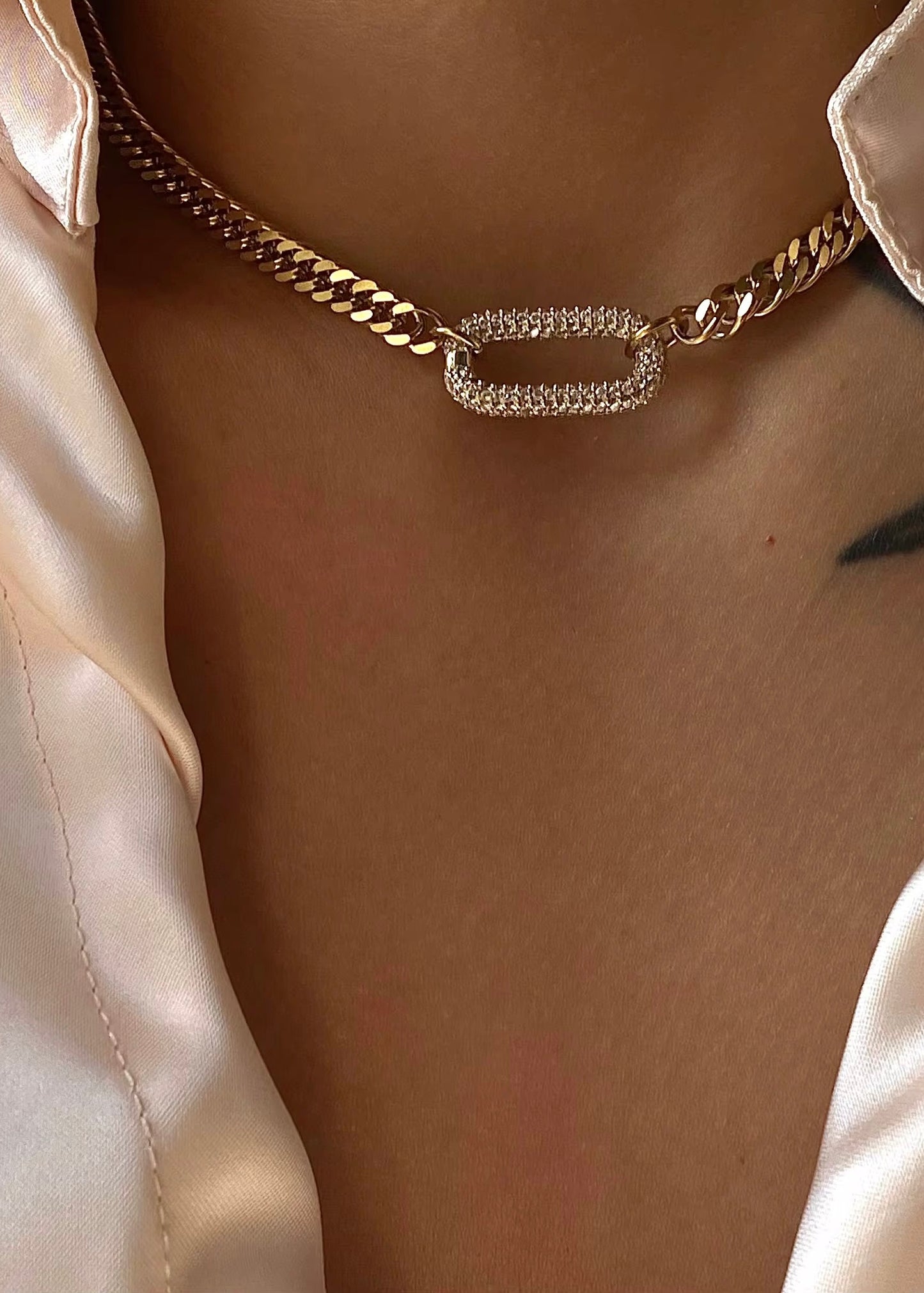 Soleia Cuban Necklace Green