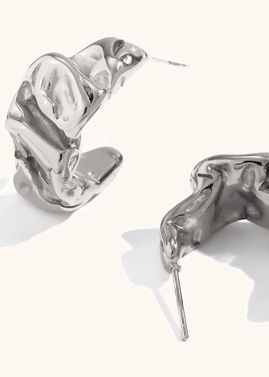 Dante Irregular Silver Earring