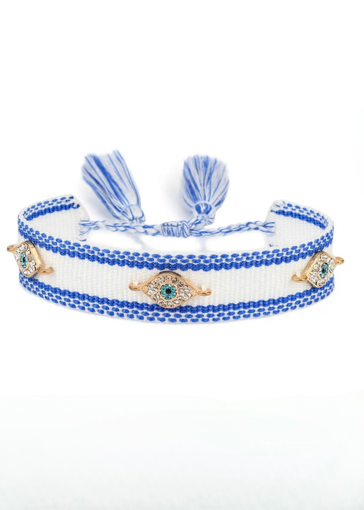 Euro Bracelet Evil Eye Braided Tassles