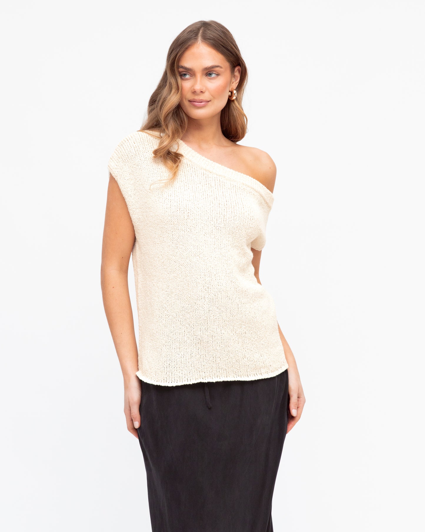 Off Shoulder Knit | White