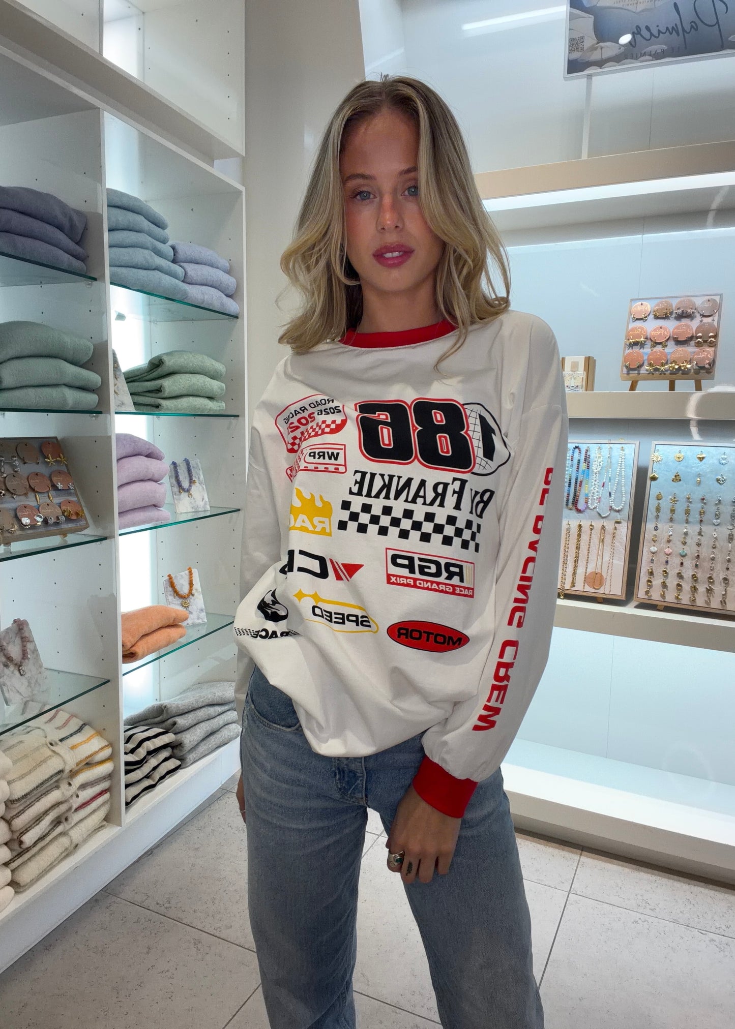 Moto Tee Long Sleeve| White