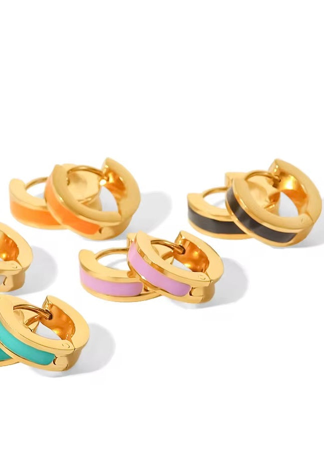 Mauve Cuff Gold Earring