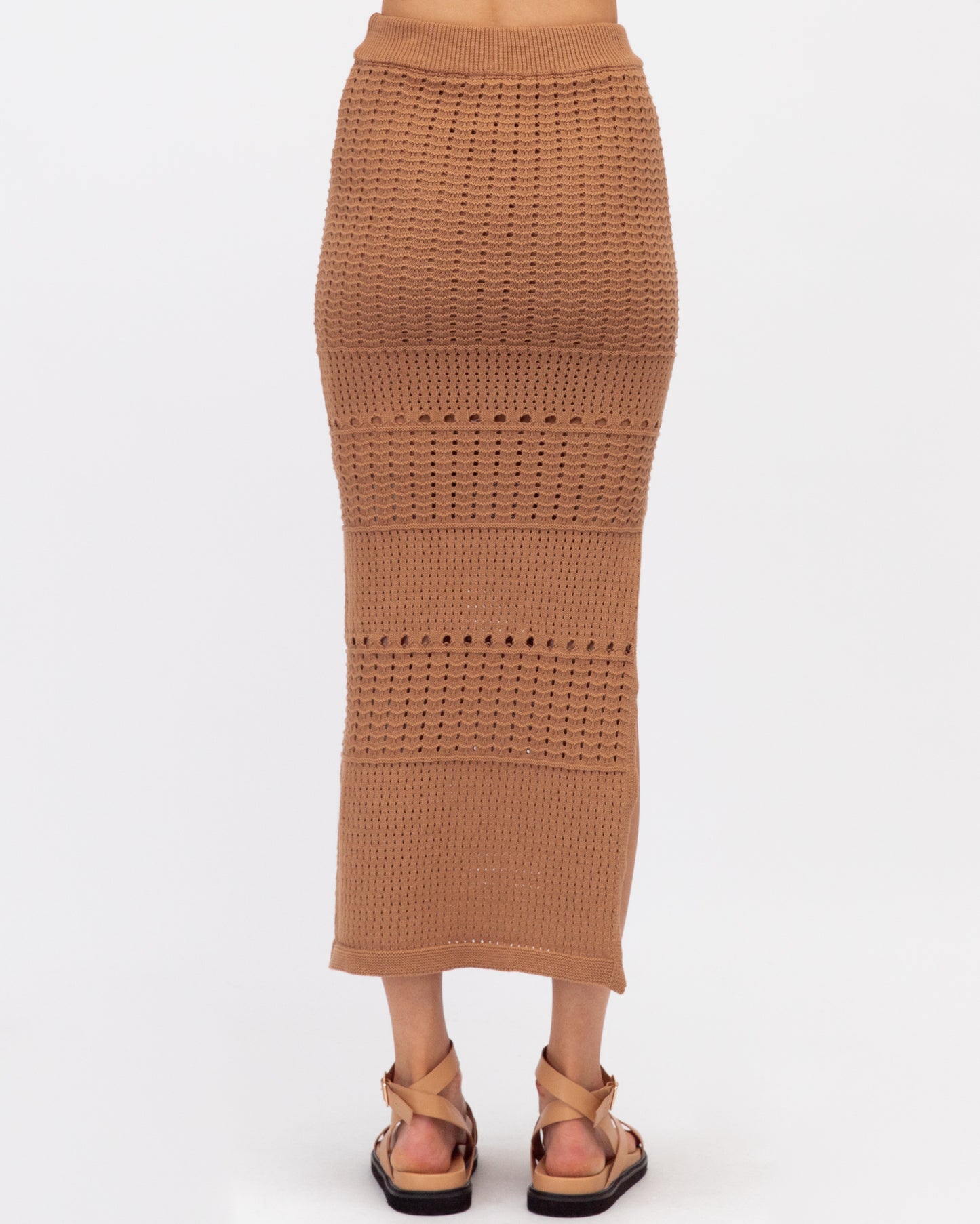 Brown Knit maxi skirt