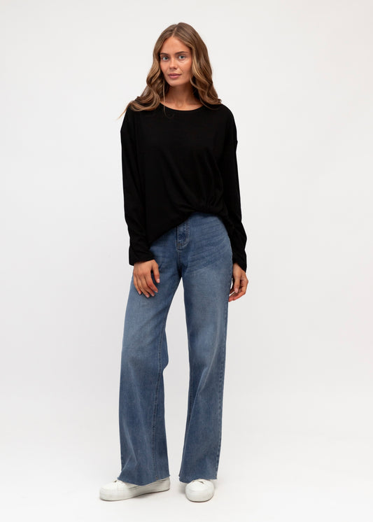 Easy Tuck Tee Long Sleeve | Black