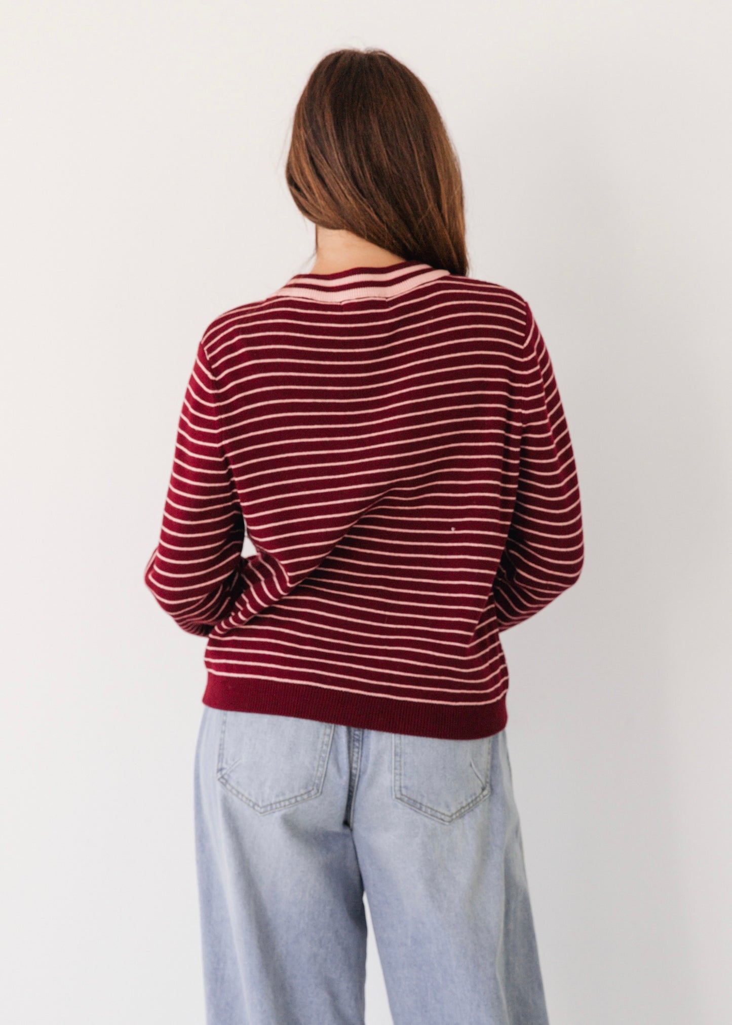Striped Knit Jumper | Pink