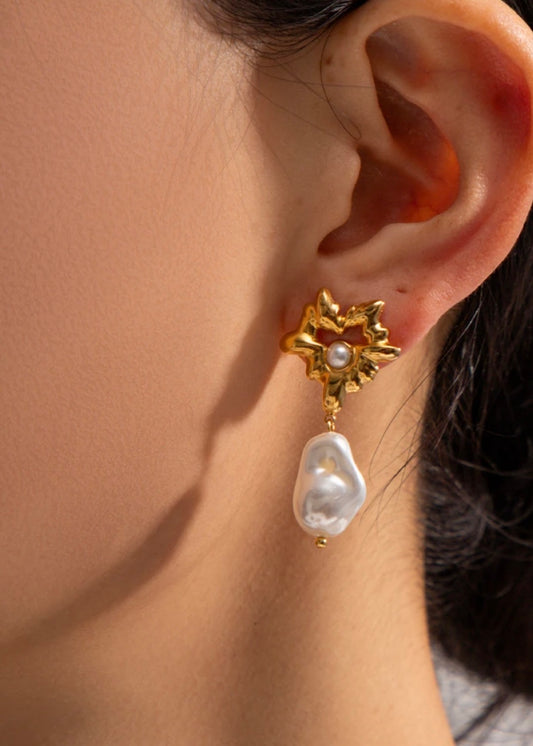 Lava Heart Drop Earring 18k Gold plated