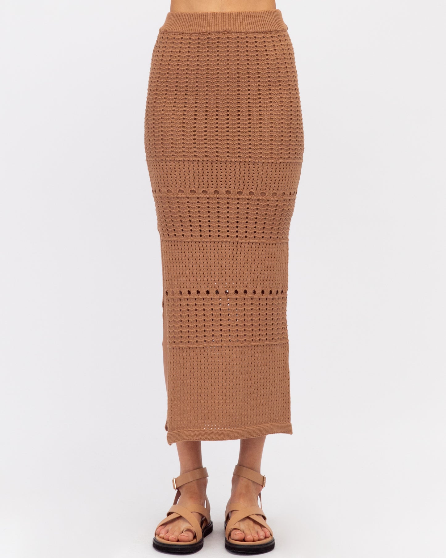 Brown Knit maxi skirt