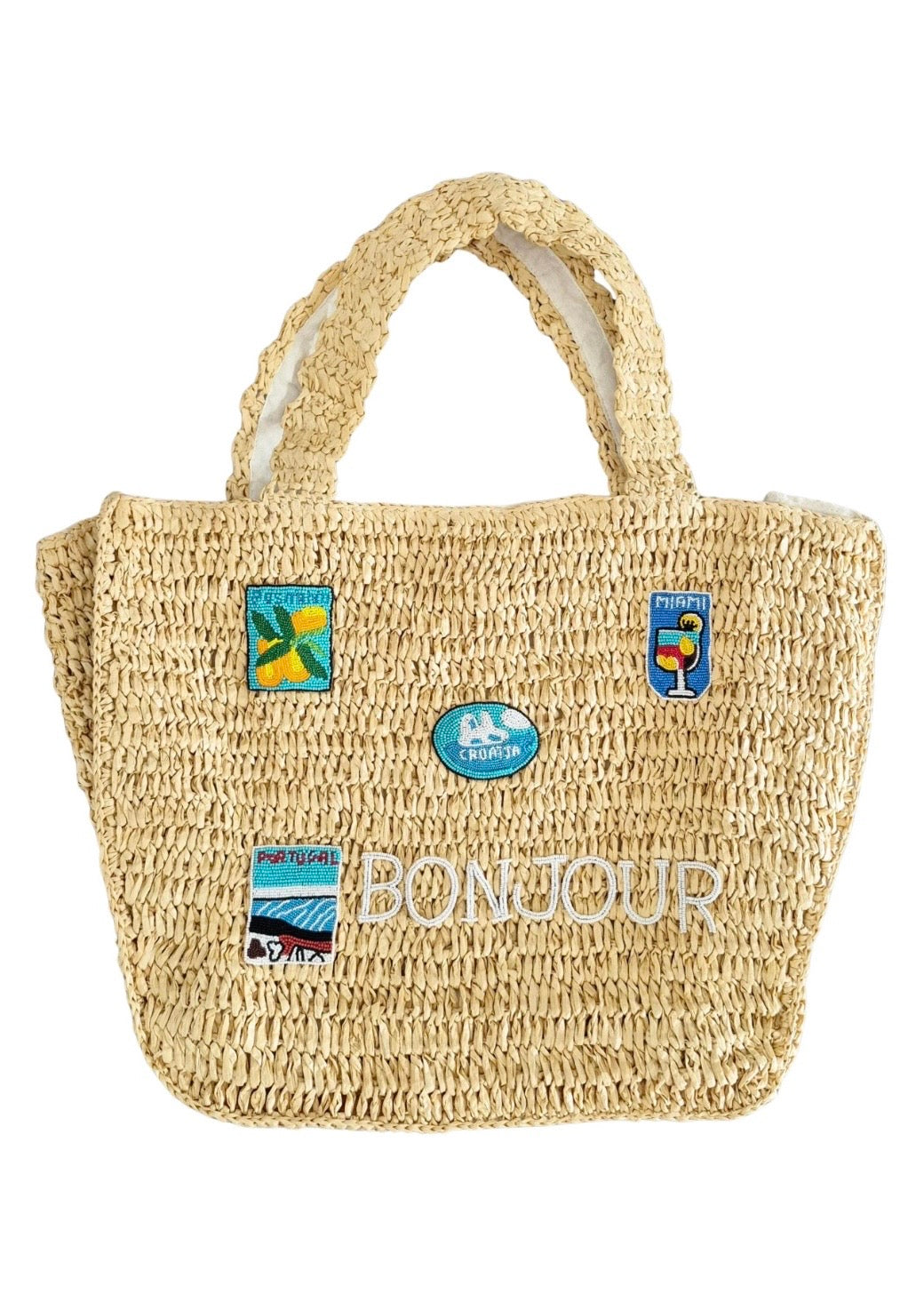 Bonjour Raffia Beaded Bag