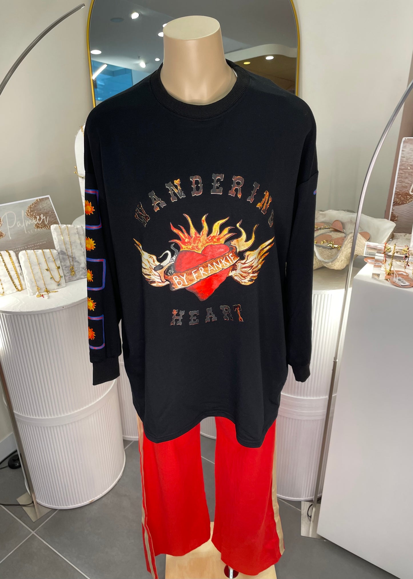 Wandering Heart LS Shirt Set Black