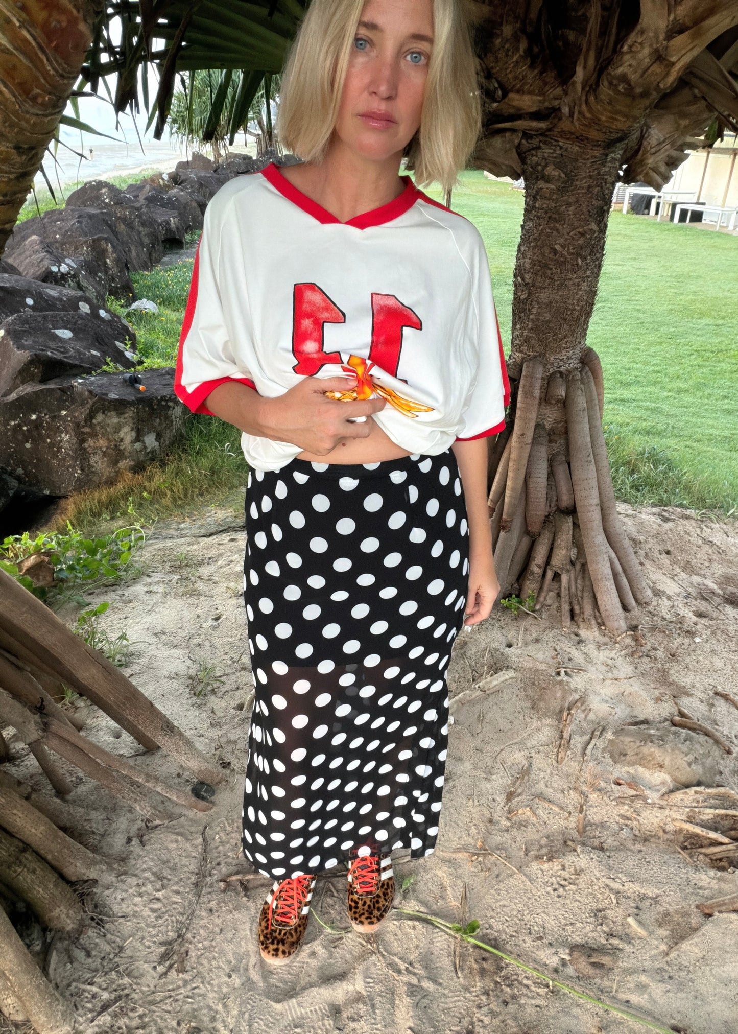 Polka Dot Skirt | Black White