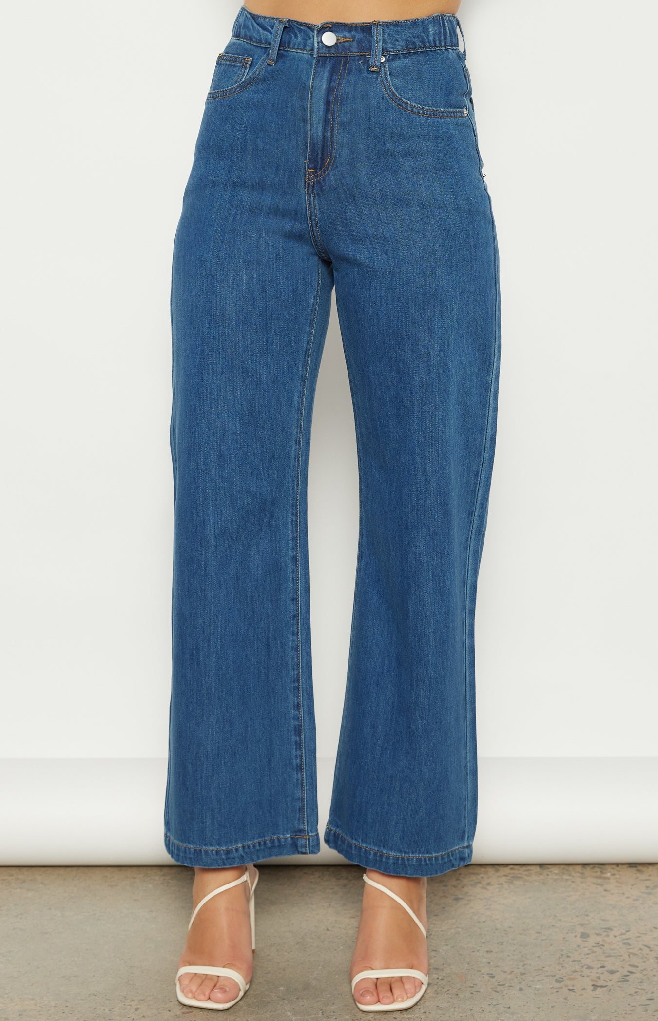 Front Panel Denim Pants