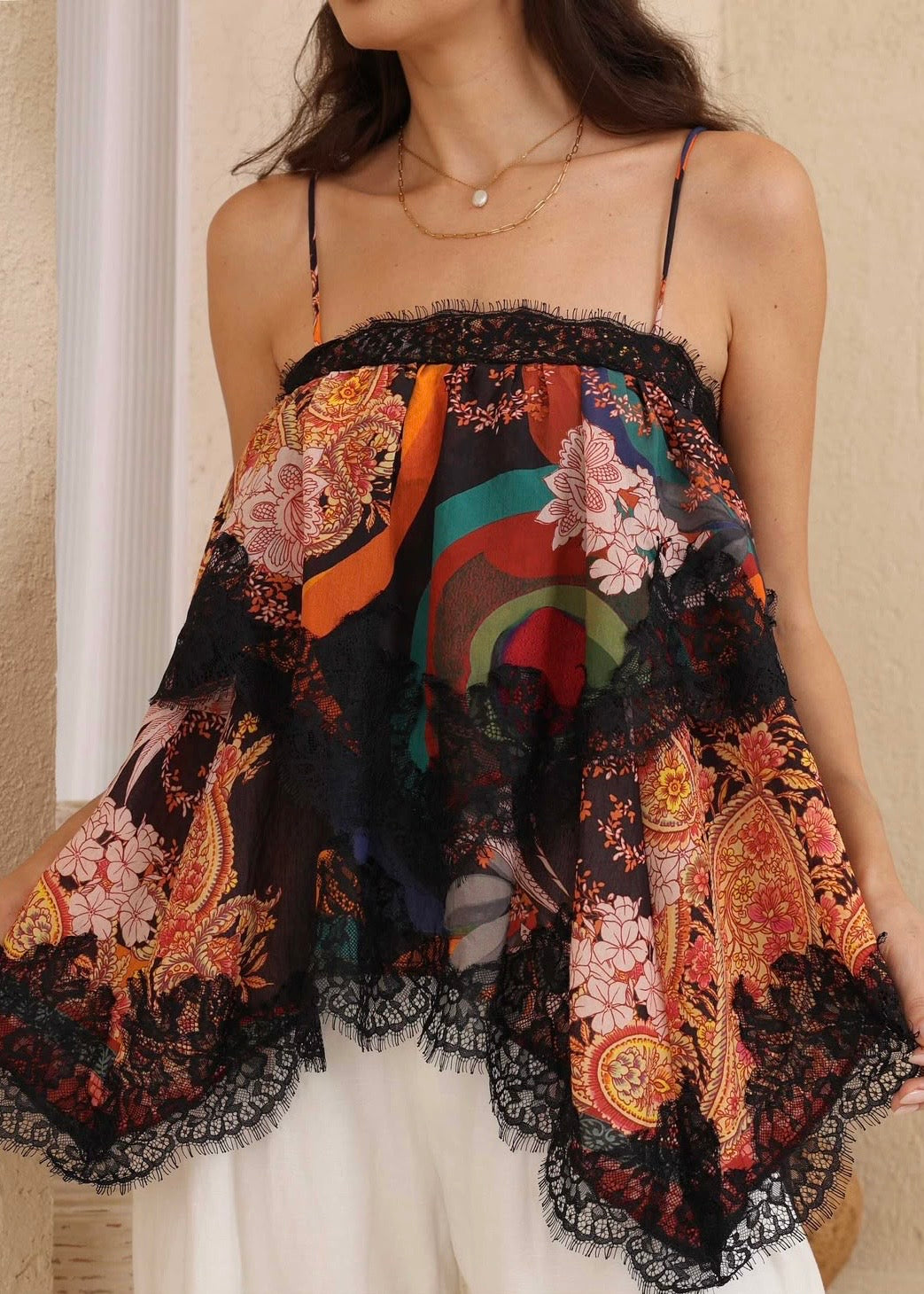 Paisley Lace Top - Black
