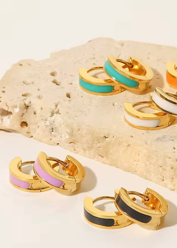Mauve Cuff Gold Earring