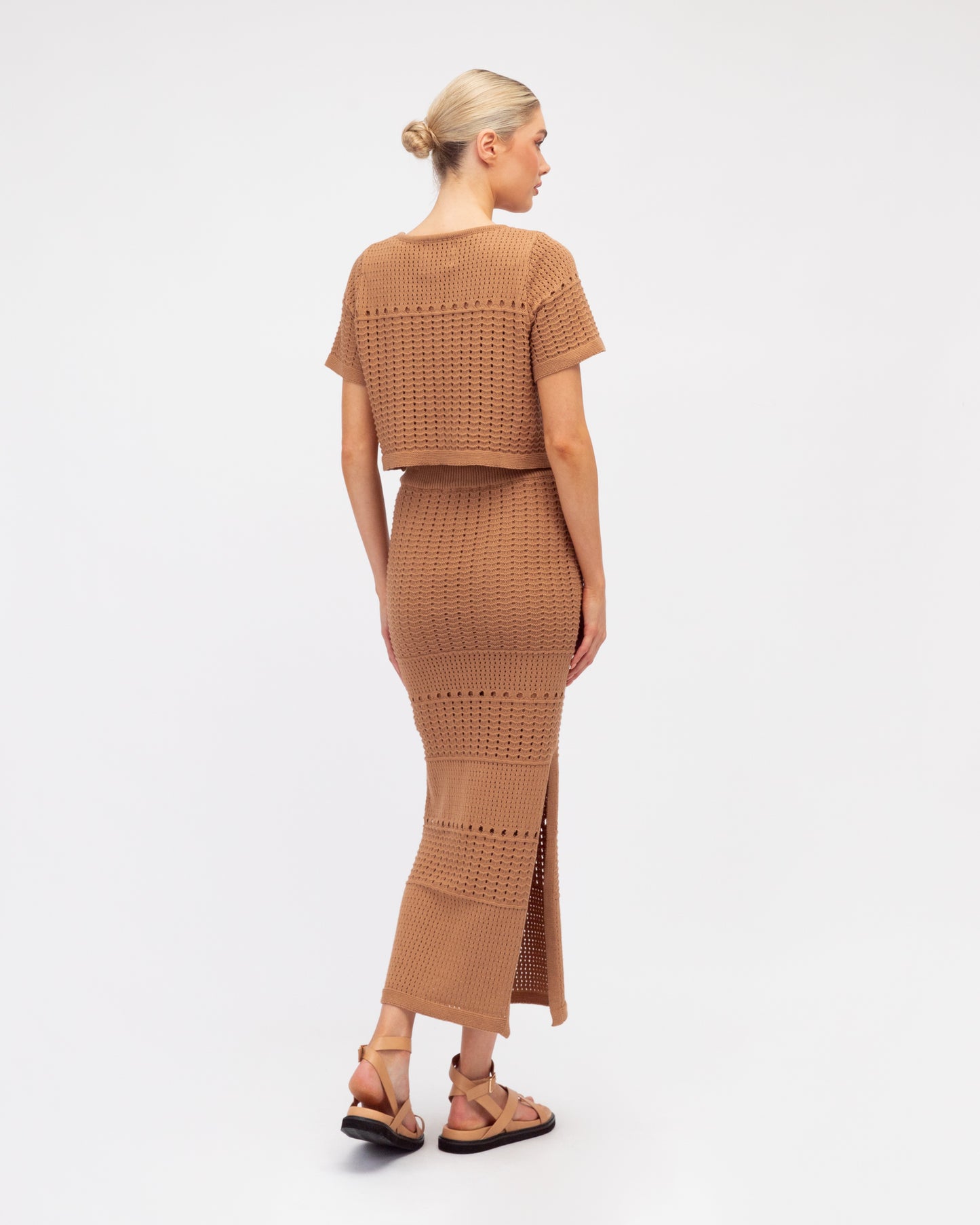Brown Knit maxi skirt