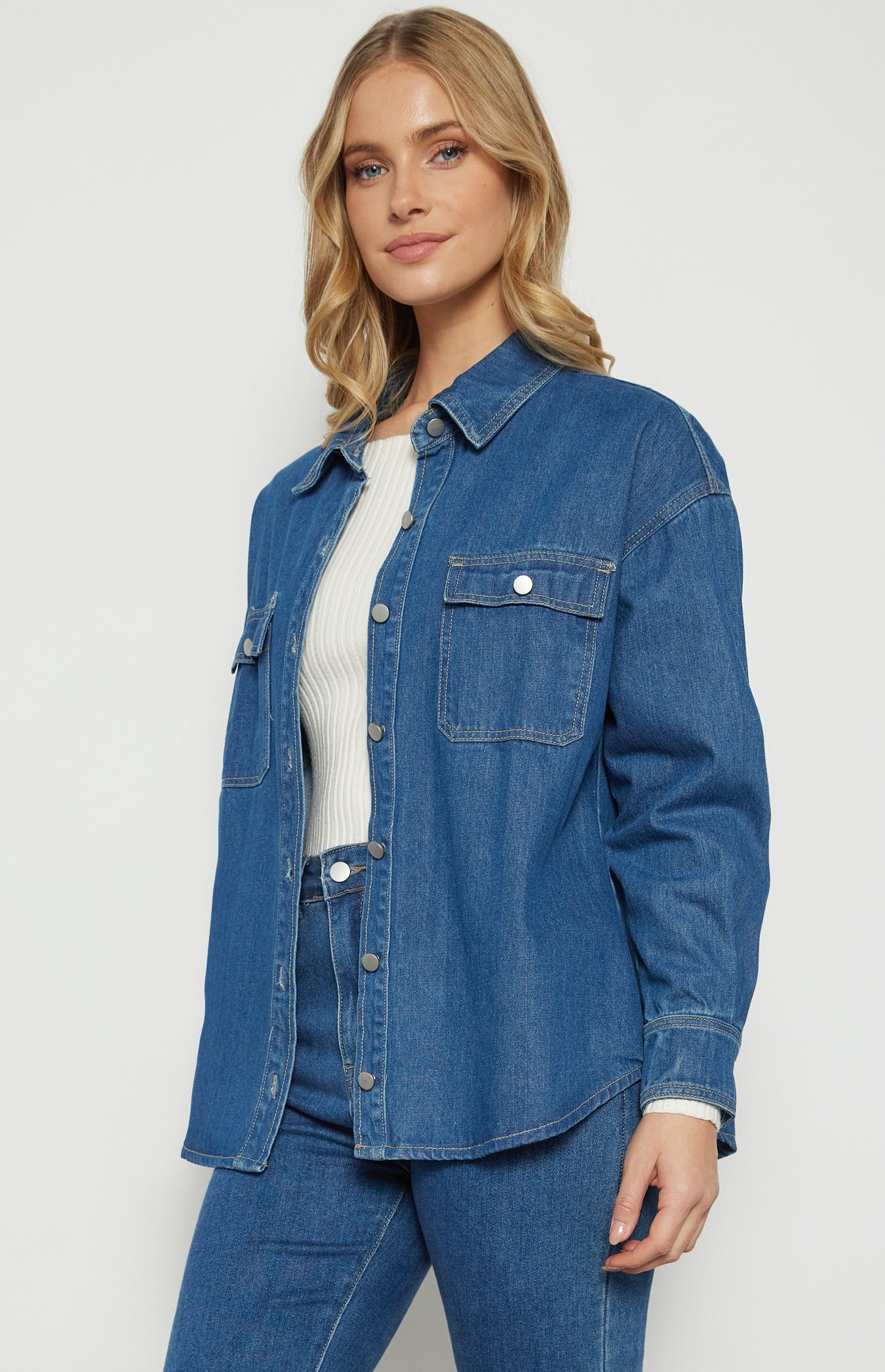 Denim Shacket Button Up