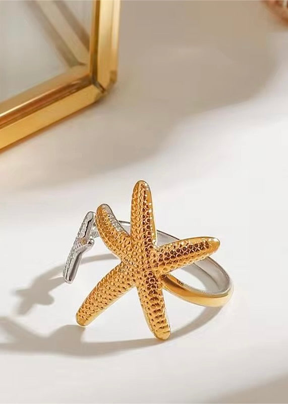 Sundancer Ring Starfish Gold Silver