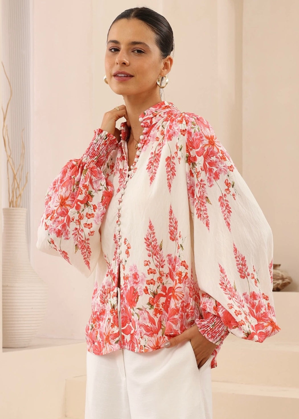 Monet Top | Red Print