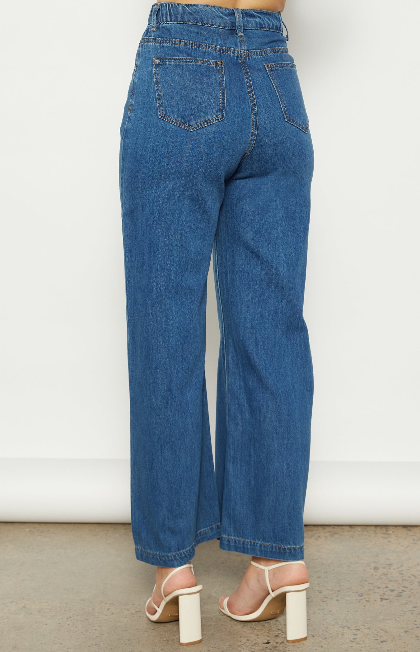 Front Panel Denim Pants