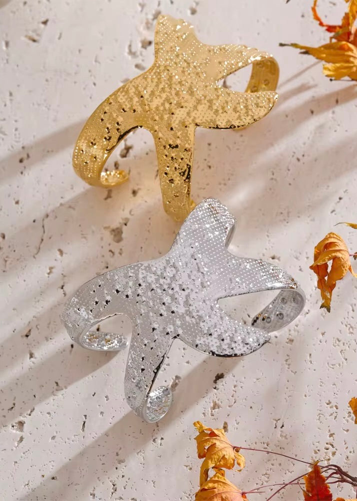 Starfish Silver Cuff Bracelet