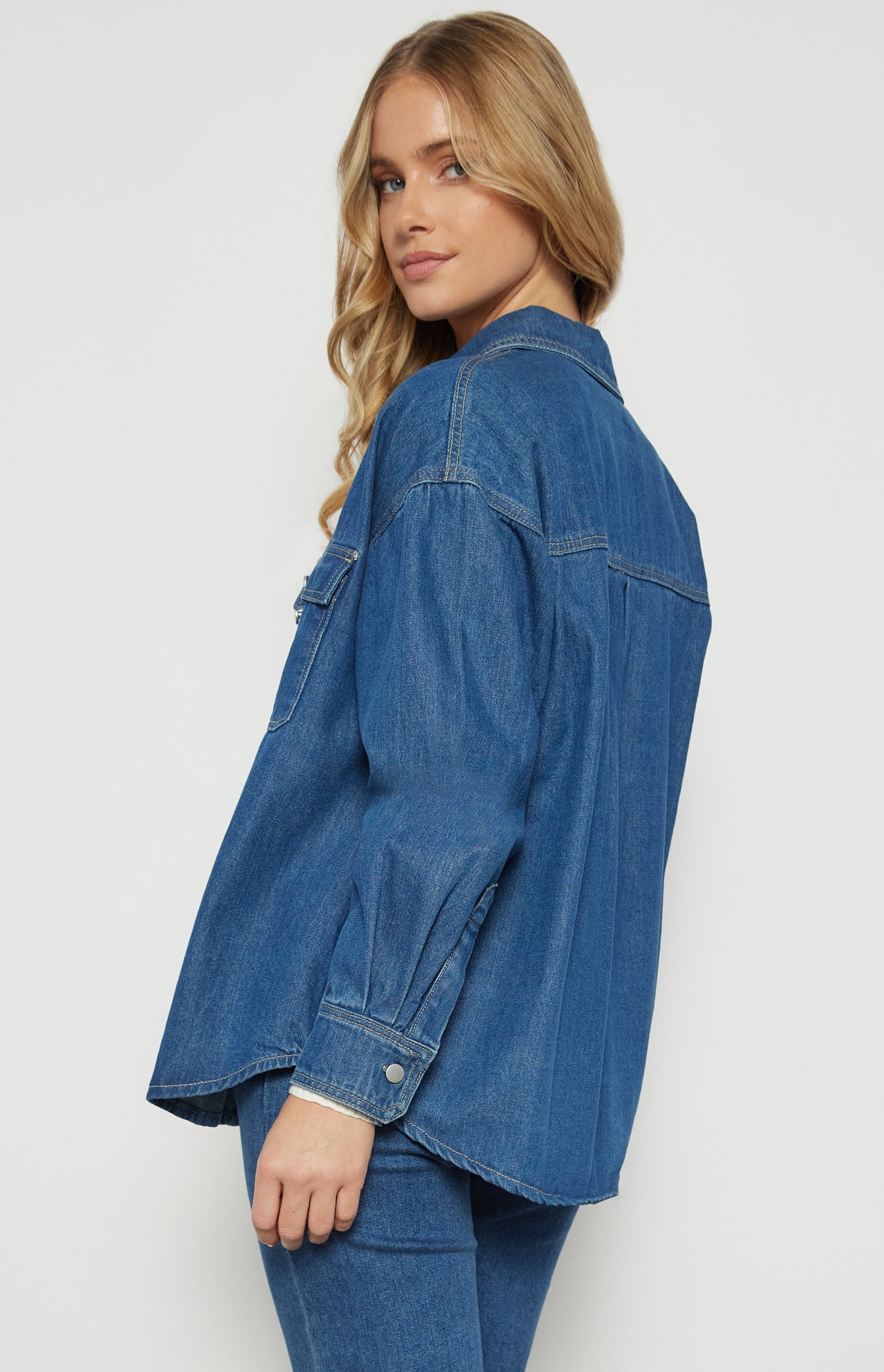 Denim Shacket Button Up