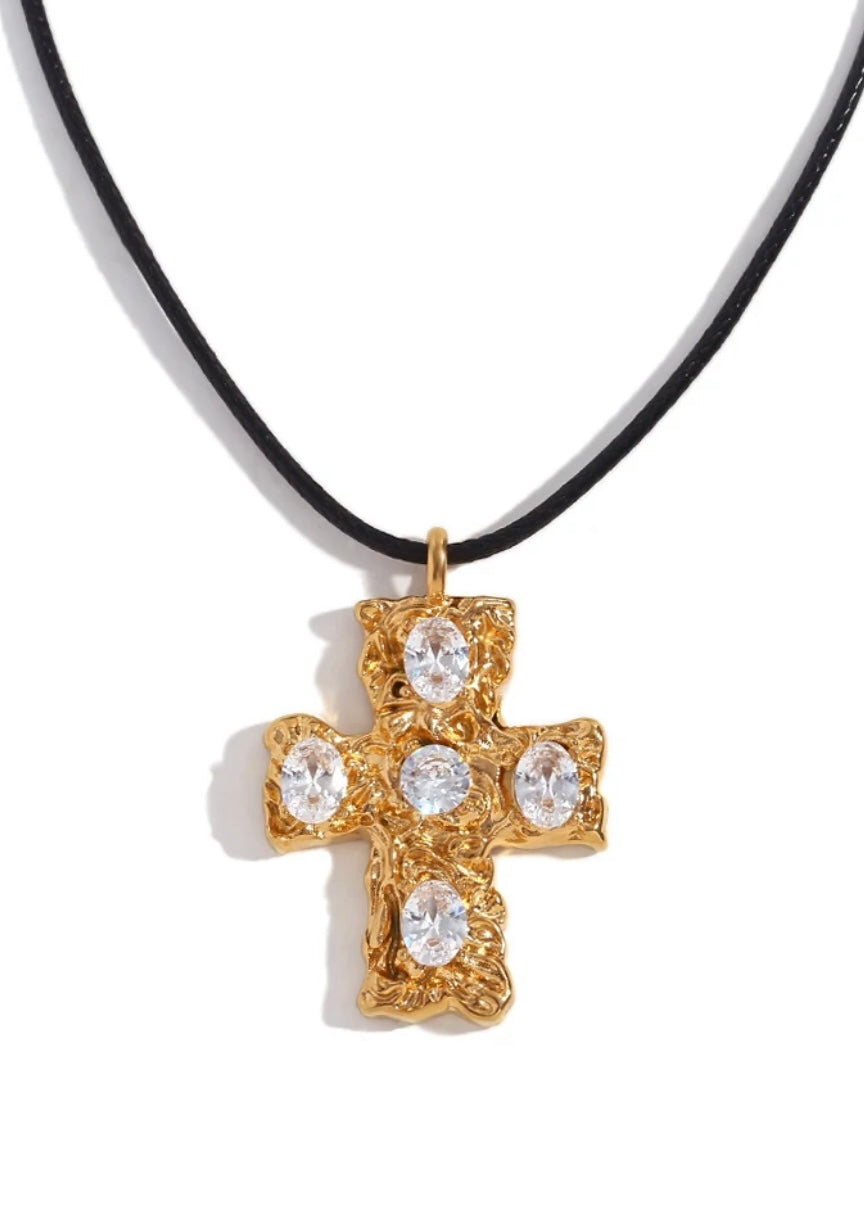 Rome Gold Necklace White