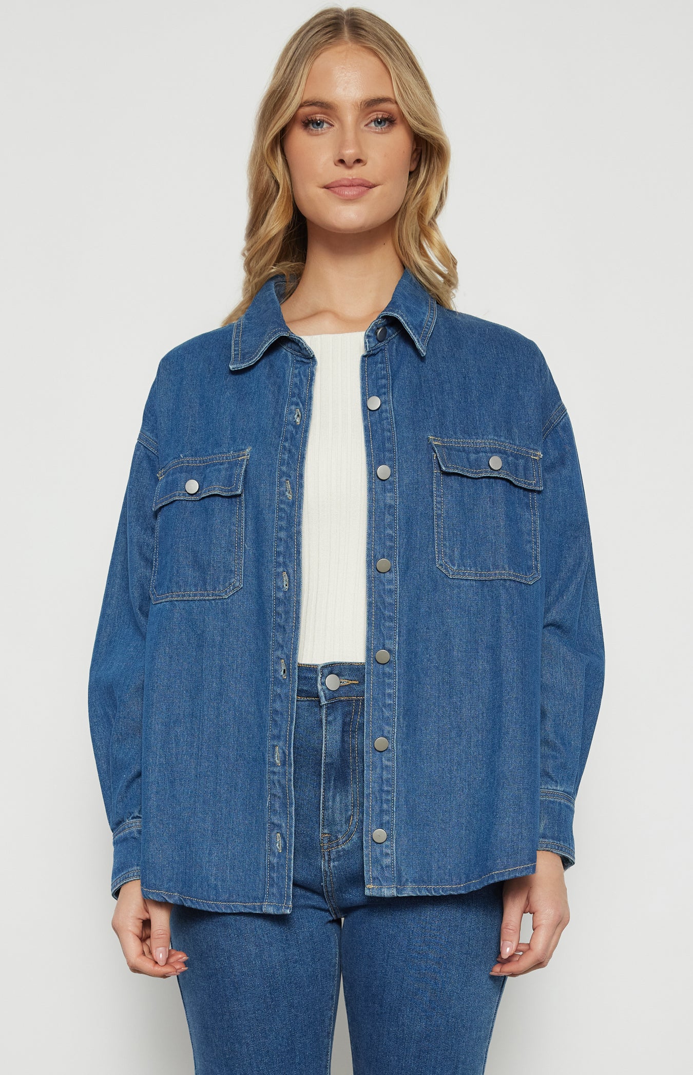 Denim Shacket Button Up