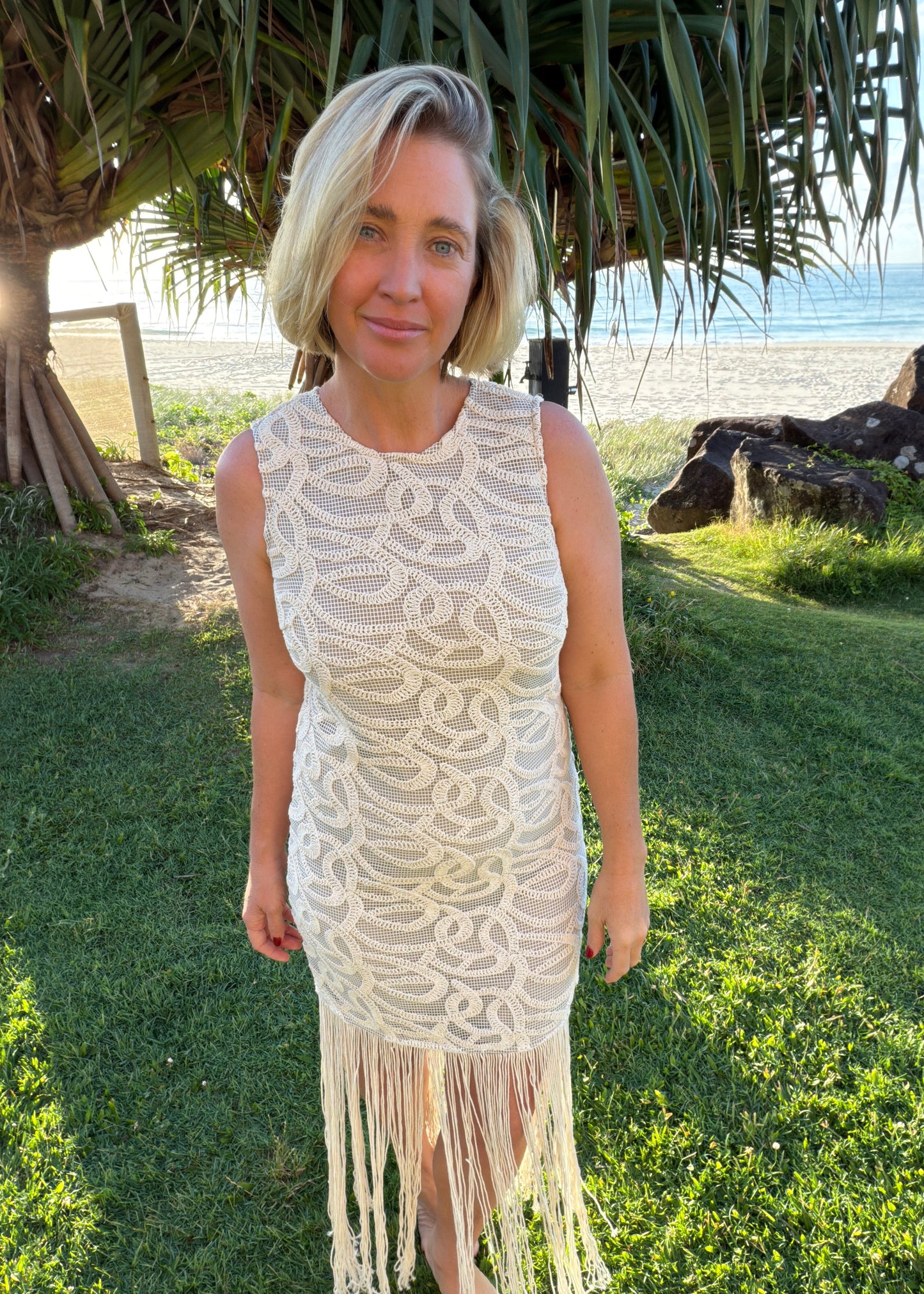 Baja Knitted Maxi Dress | Beige