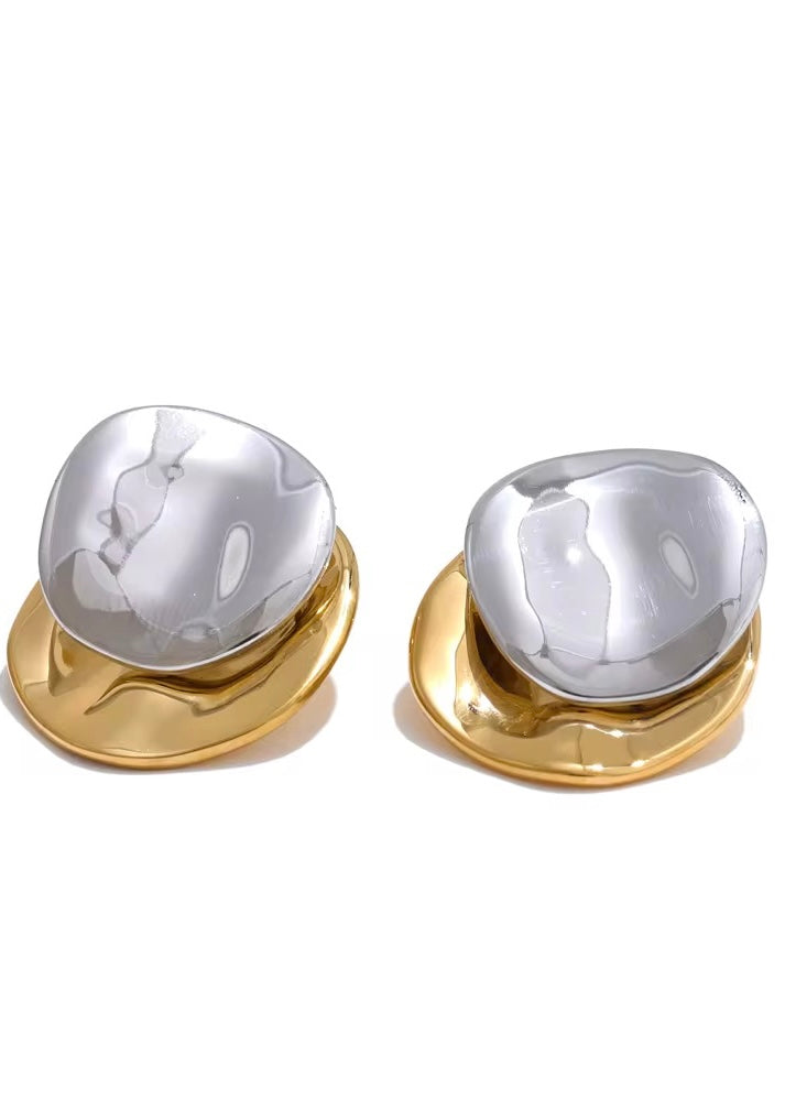 Vera Layered Gold Silver Earring