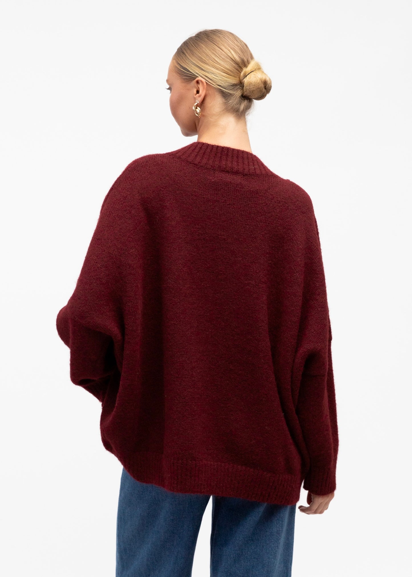 Half Placket Jumper | wine
