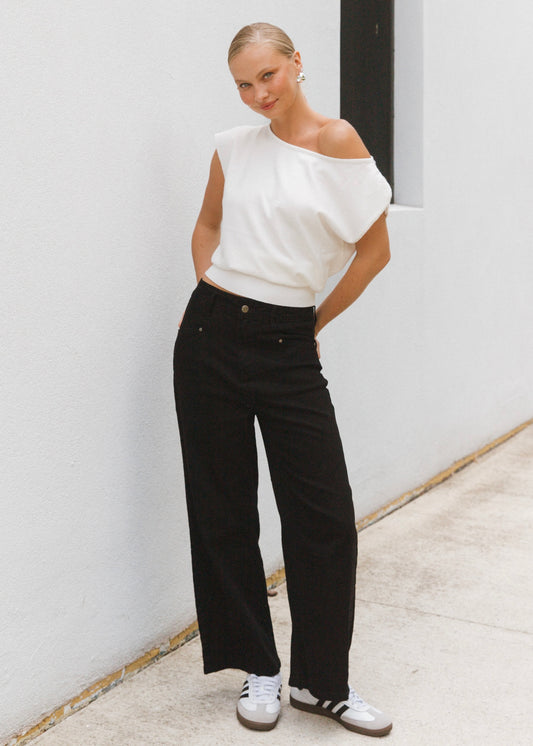 Ness Asymmetrical Top | White