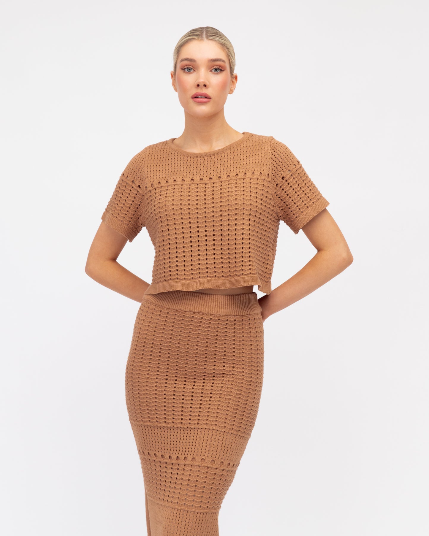 Brown Knit maxi skirt