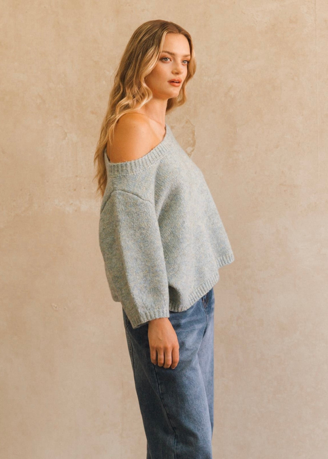 Asymmetrical Knit Top | Blue