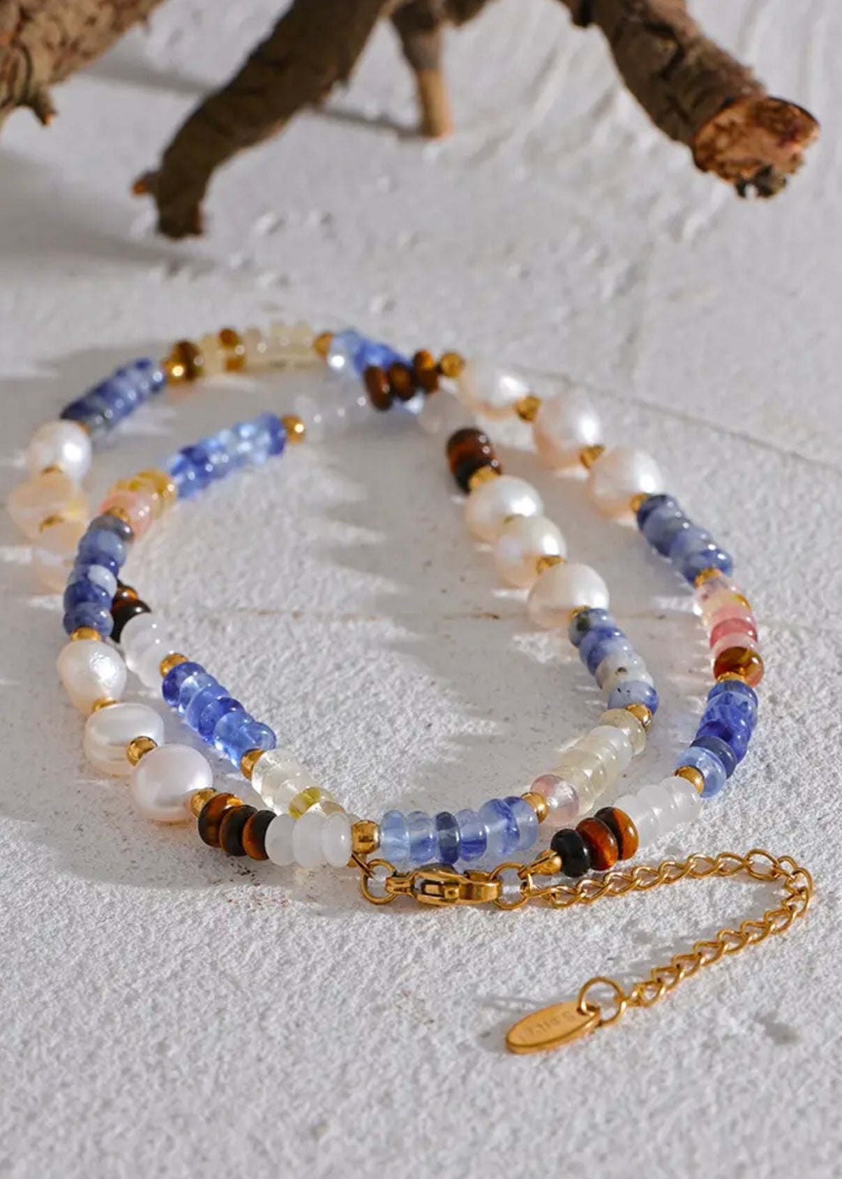Euro Summer - Lapis Stone and Freshwater Pearl