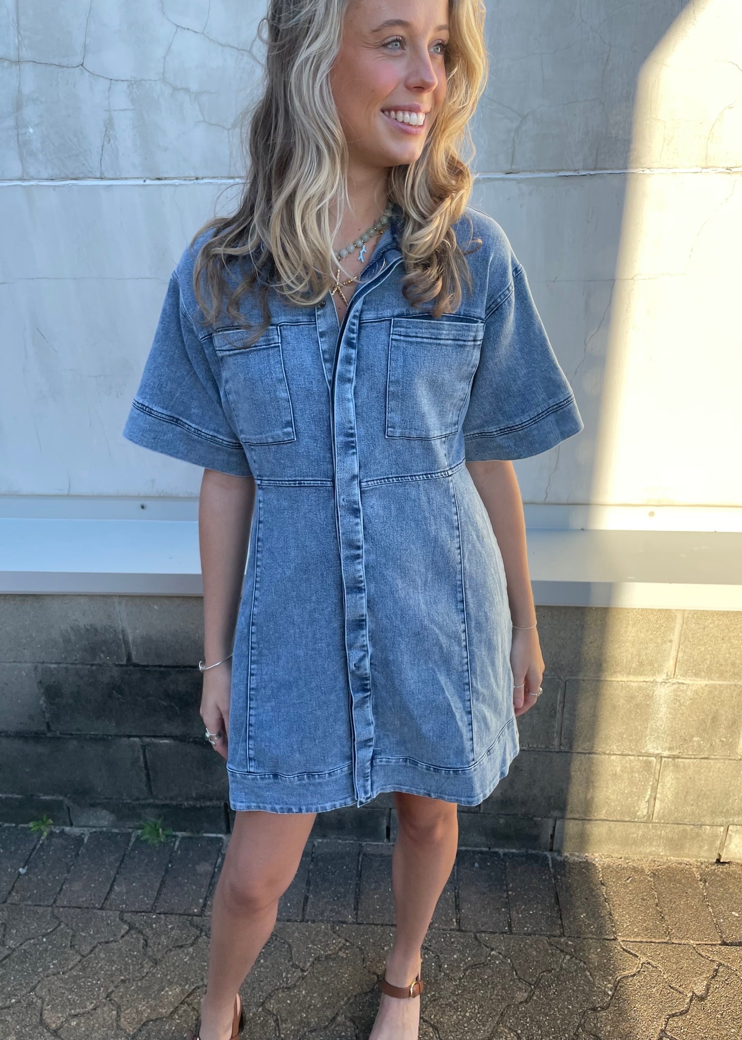 Denim Midi Dress |