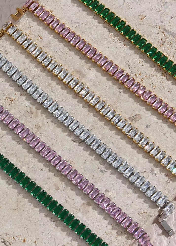 Tennis Necklace | Green