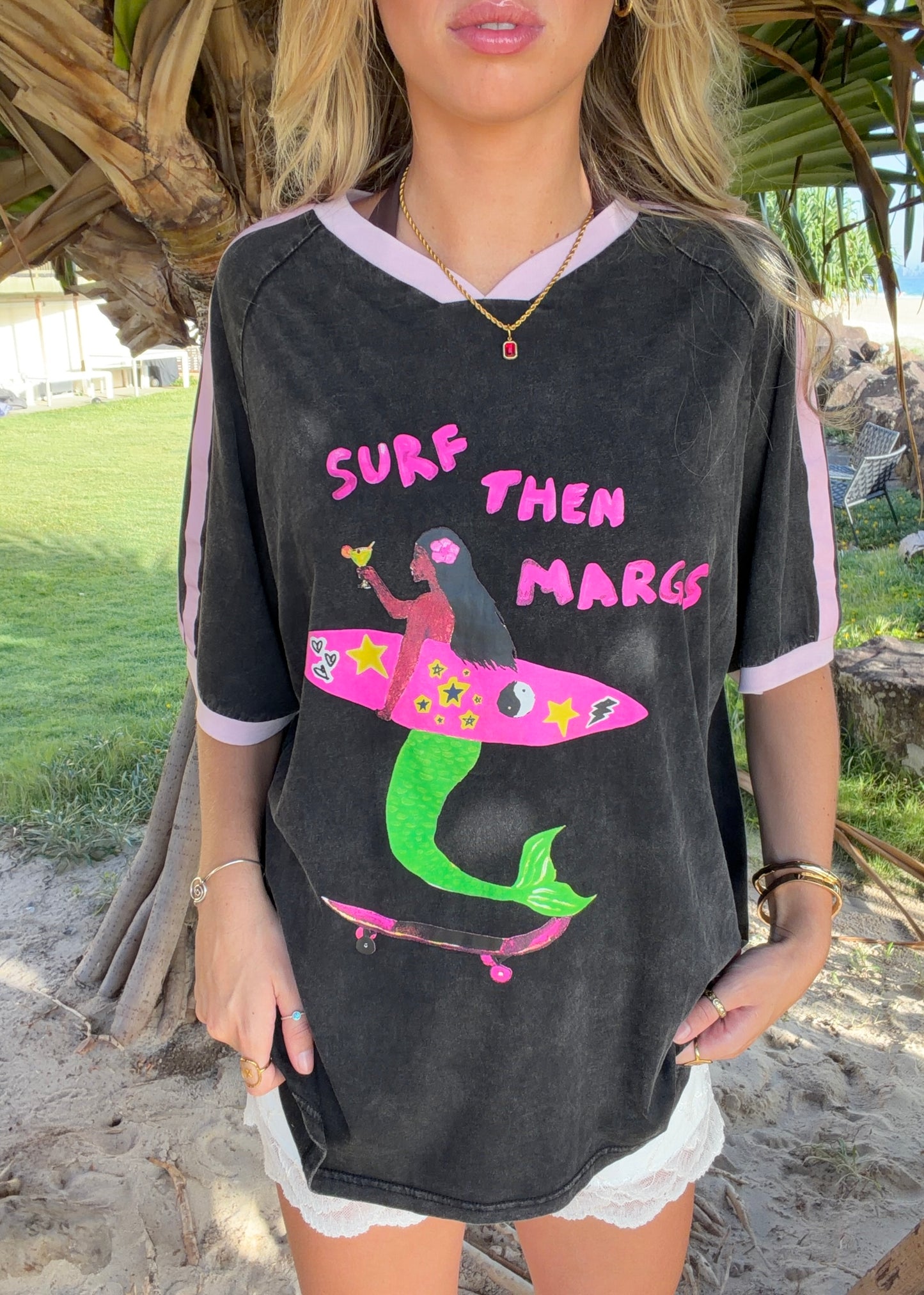 Surf Then Marg Tee| Black