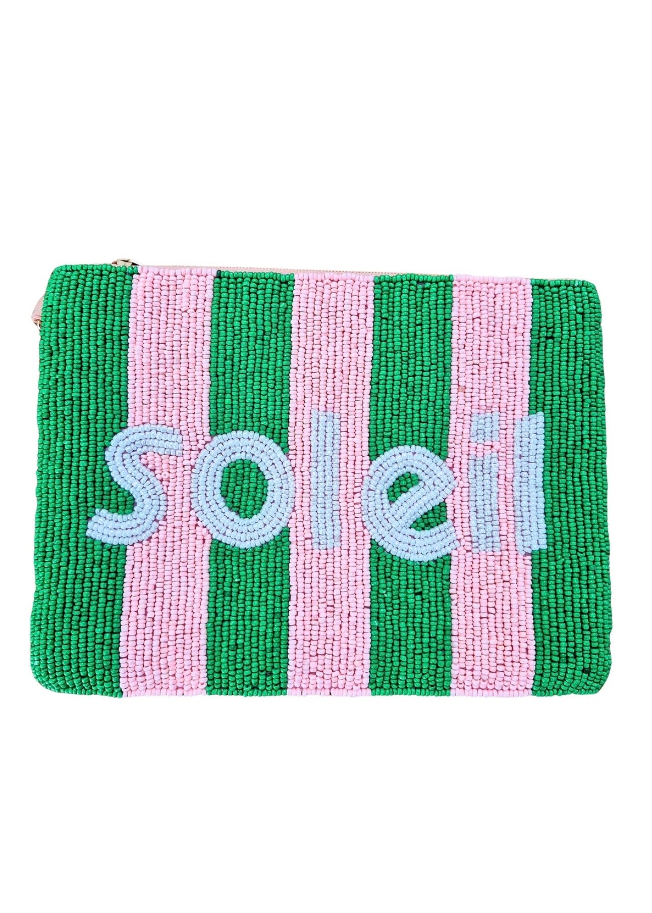 Soleil Beaded Clutch | Pink Green