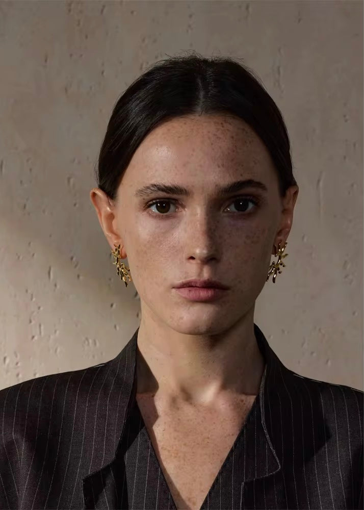 Sunburst Gold Earring