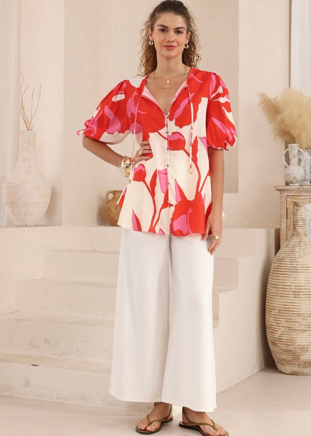 Coco Top | Red Print
