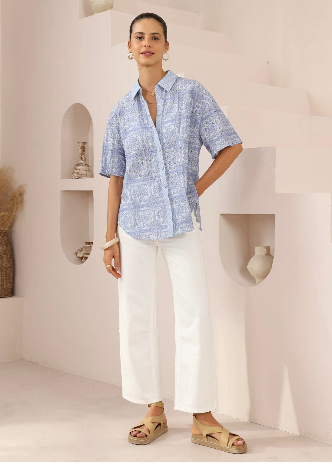 Lace Shirt | Blue
