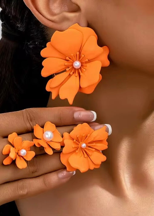 Tahiti Earring | Electric Orange