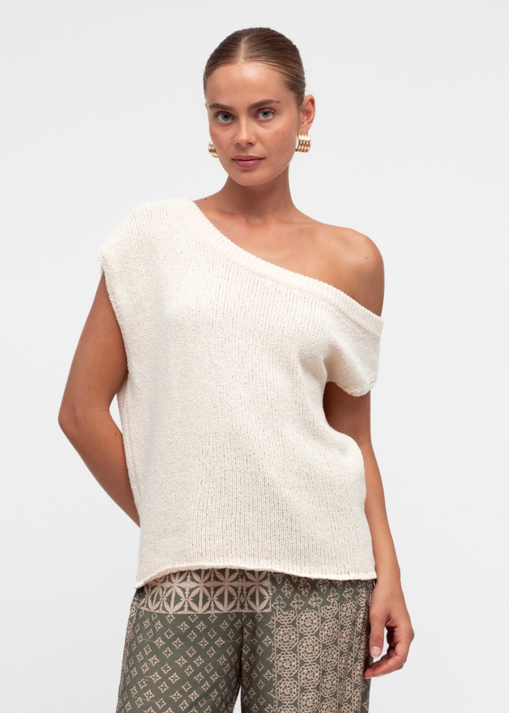 Off Shoulder Knit | Off White