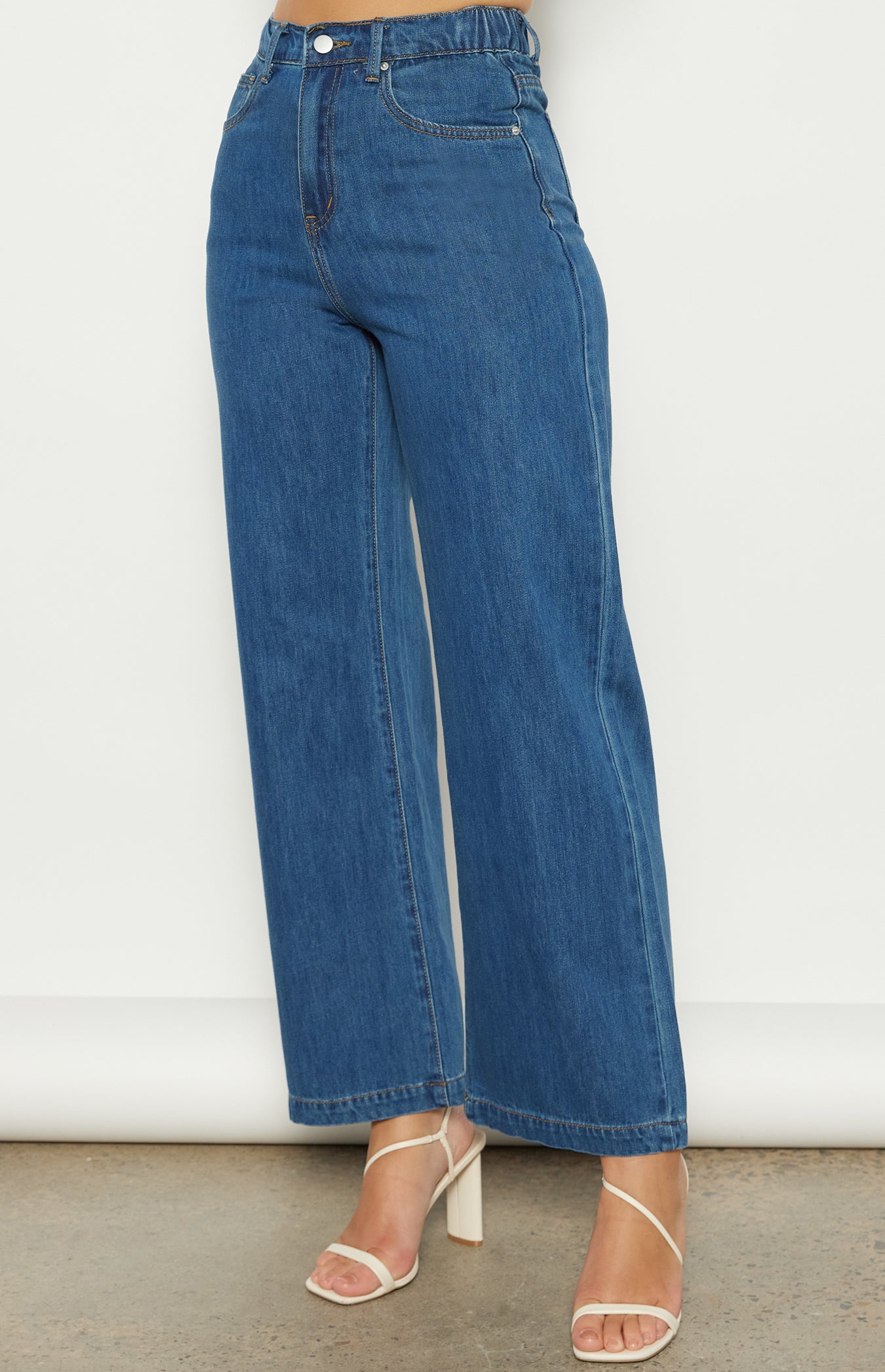 Front Panel Denim Pants