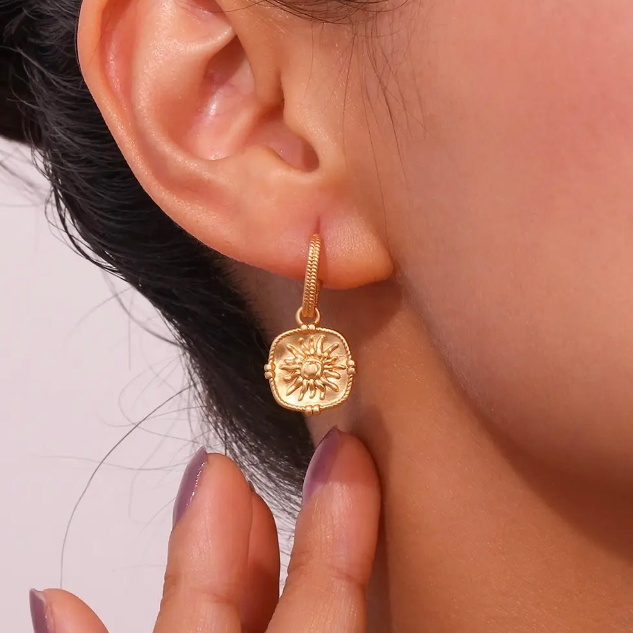 Vintage style Sun Drop Earring - 18k Gold Plated