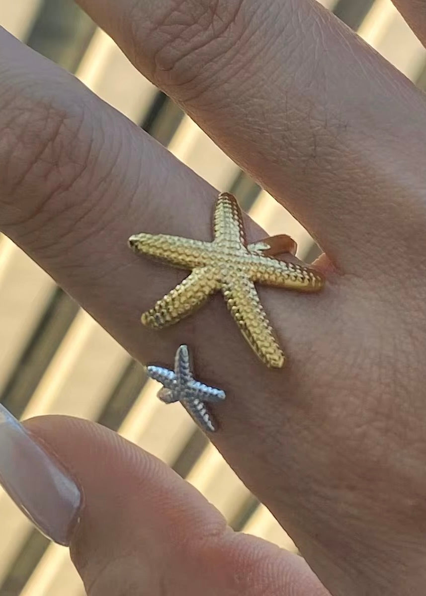 Sundancer Ring Starfish Gold Silver