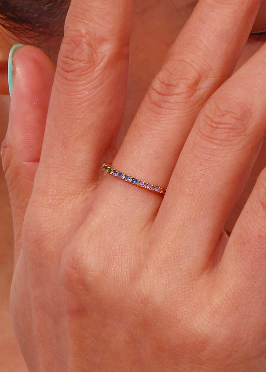 Alayah Gold Zircon Ring Adjustable