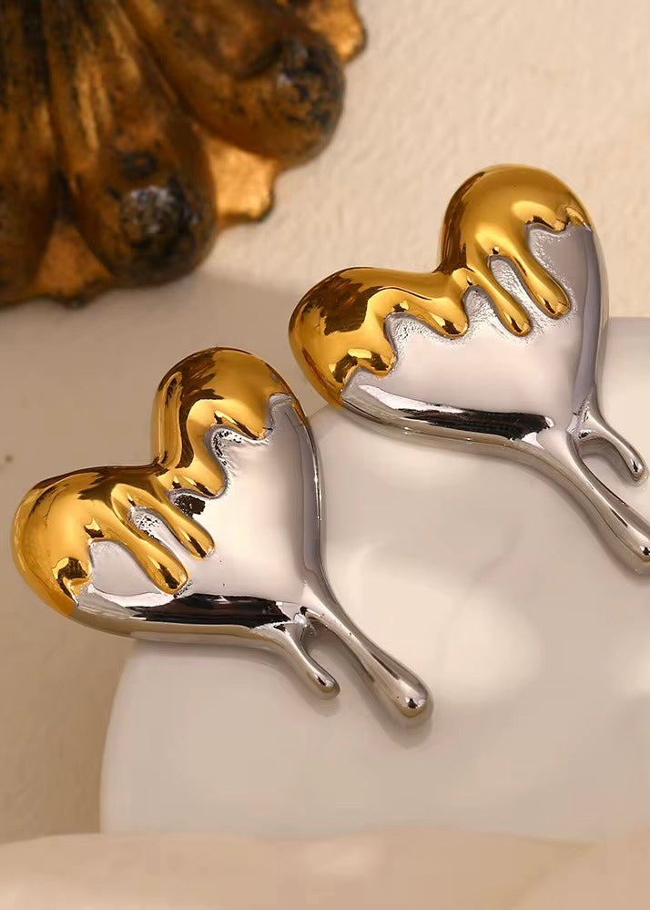 Lovers Gold Silver Earring