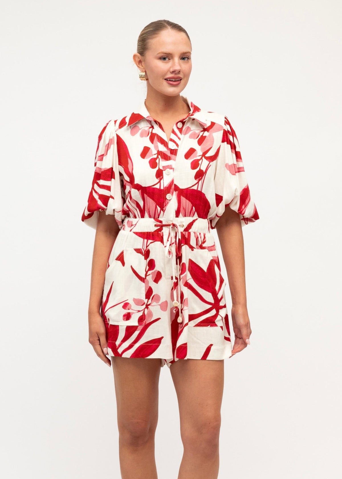 Scarlet Playsuit - Red White