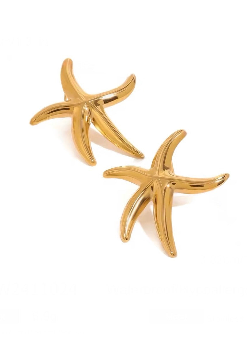 Gold Starfish Earring