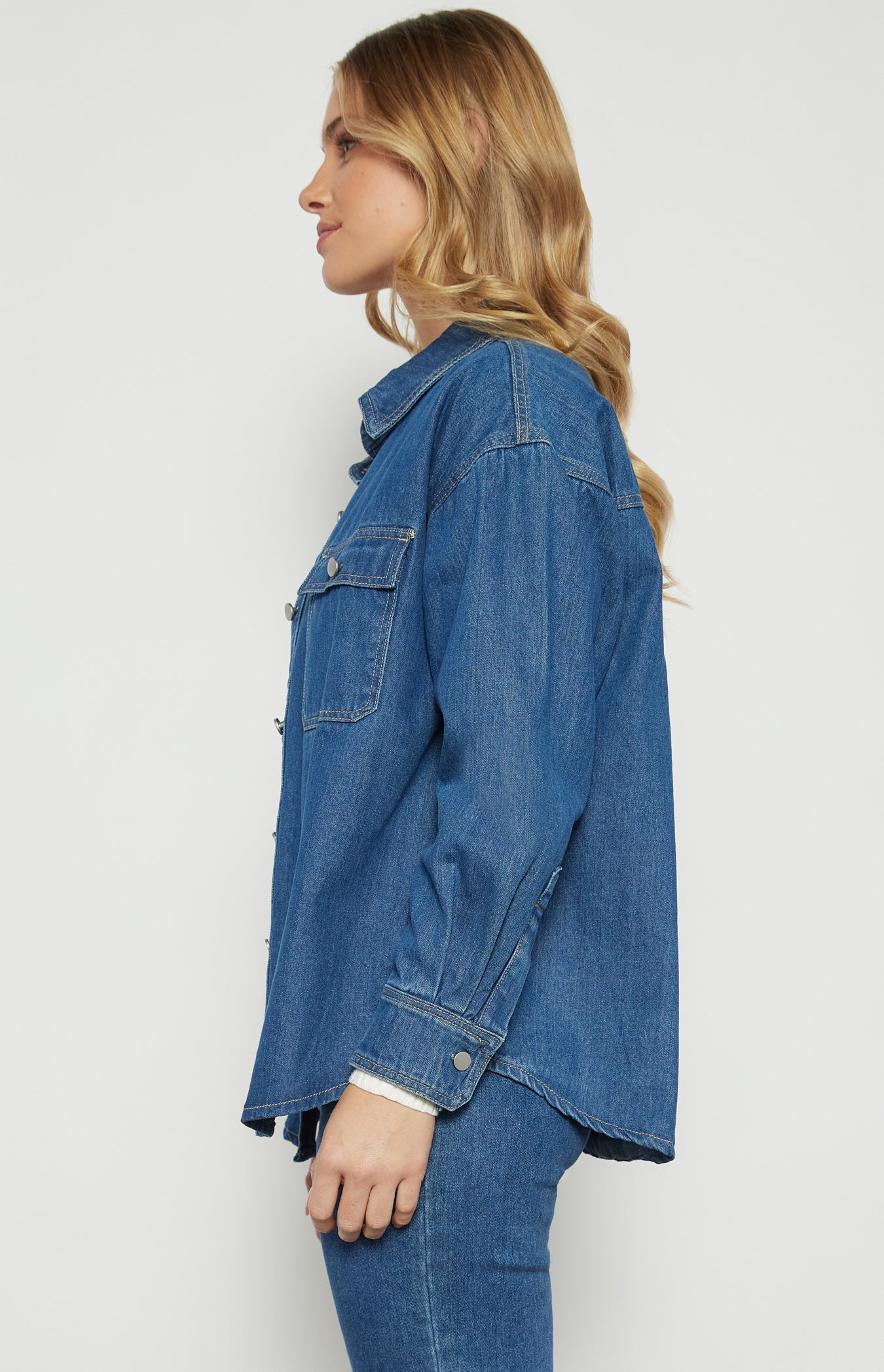 Denim Shacket Button Up